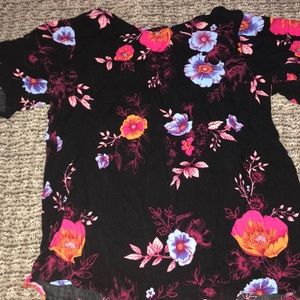 Black floral shirt